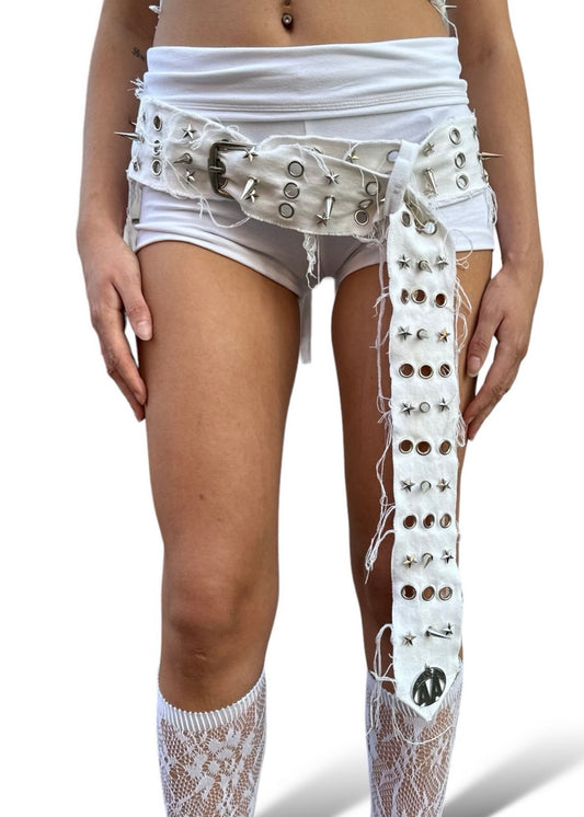 THE STUDDED DENIM BELT